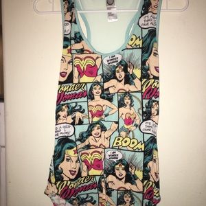 Turquoise Mesh Wonder Woman Tanktop